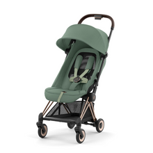 Load image into Gallery viewer, Cybex Coya Platinum Compact Stroller | Leaf Green on Rose Gold
