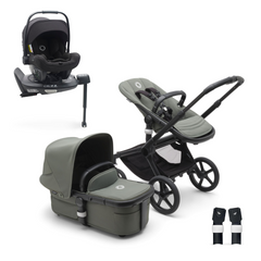 Bugaboo Fox 5 Complete & Turtle Air 360 Car Seat - Black/Forest Green