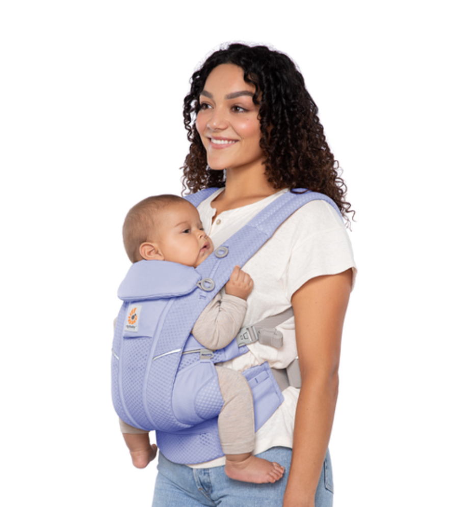 Ergobaby Omni Breeze Baby Carrier | Blue Lavender & All-Weather Cover