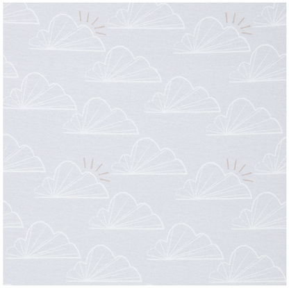 Shnuggle Grey Cloud Fitted Moses Basket Sheets | 2 Pack