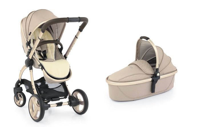 Egg 2 Stroller & Carrycot in Feather (Champagne Frame)