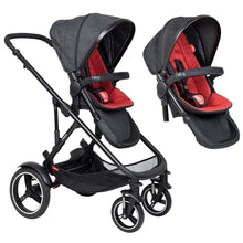 Load image into Gallery viewer, Phil &amp; Teds Voyager V6 Double Pushchair - Chilli Red
