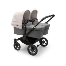Load image into Gallery viewer, Bugaboo Donkey 5 Twin Pushchair &amp; Carrycot - Black / Grey Melange / Misty White
