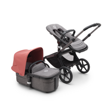 Load image into Gallery viewer, Bugaboo Fox 5 Pushchair &amp; Carrycot - Graphite/Grey Melange/Sunrise Red
