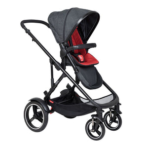 Phil & Teds Voyager V6 Double Pushchair - Chilli Red