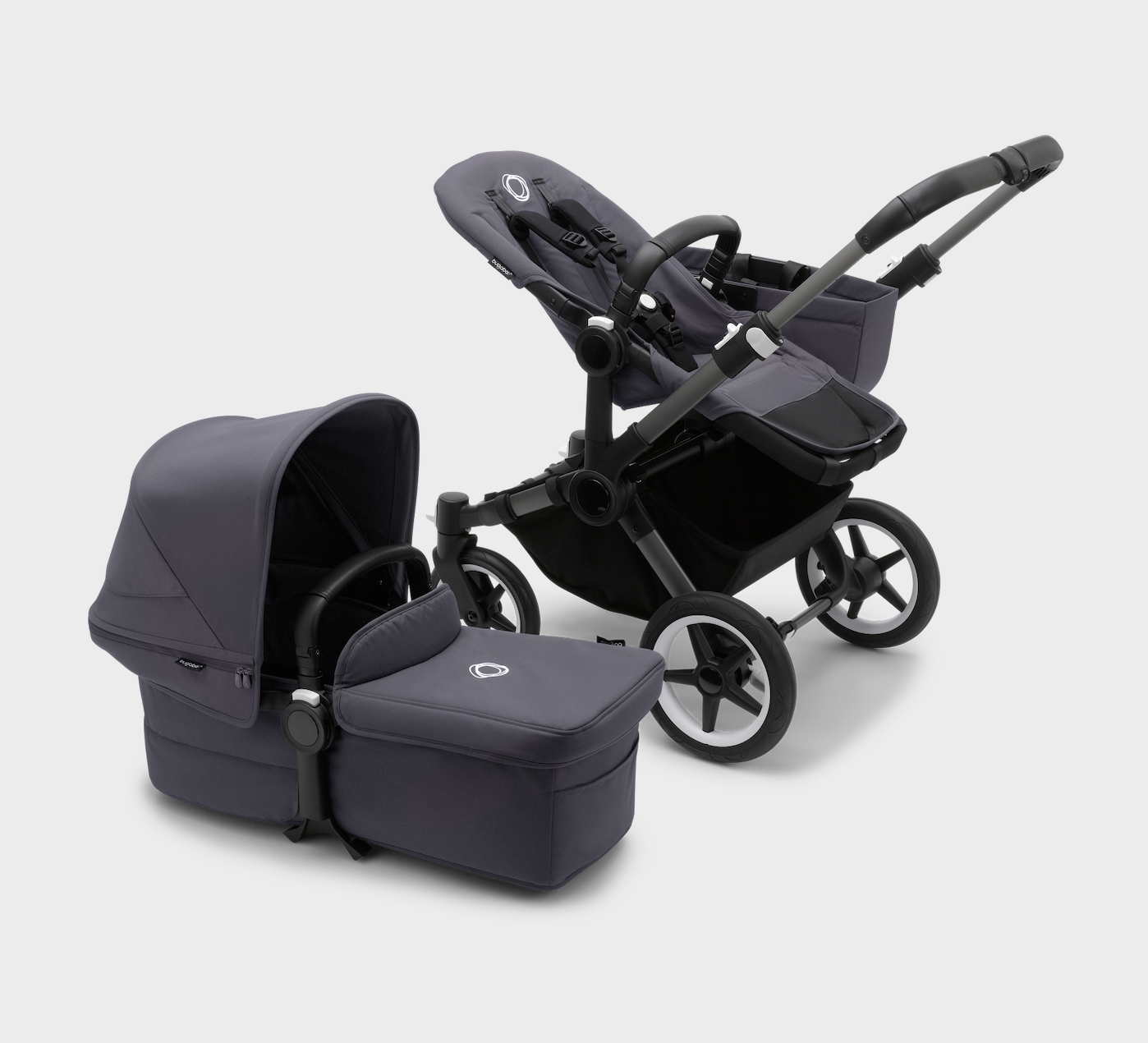 Bugaboo Donkey 5 Duo Pushchair & Carrycot - Graphite / Stormy Blue