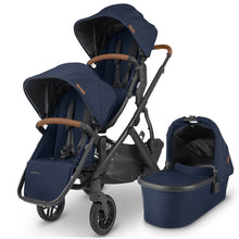 Load image into Gallery viewer, UPPAbaby Vista Double Pushchair &amp; Carrycot - Noa (Navy/Carbon/Saddle Leather)
