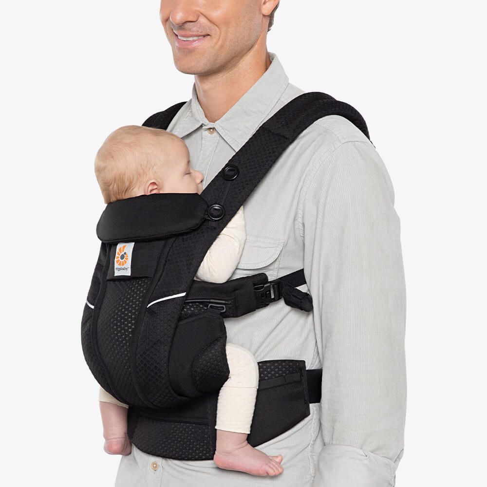 Ergobaby Omni Breeze Baby Carrier | Onyx Black & All-Weather Cover