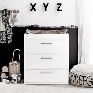 Silver Cross Finchley White Dresser Changer White Straight Lifestyle Image