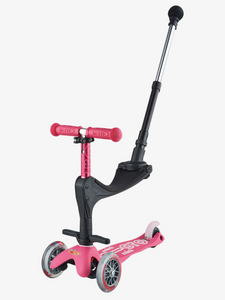 Micro Scooter 3 in 1 Push Along Scooter in Pink with a Deluxe Mermaid Helmut
