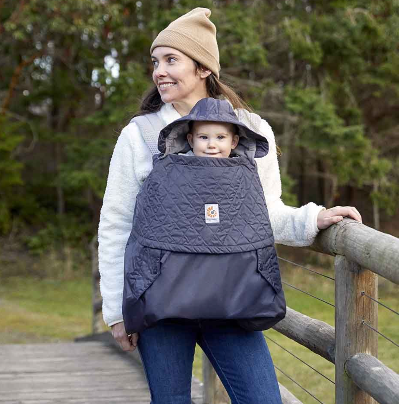 Ergobaby All Weather Cover | Charcoal | Baby Carrier Accessory | Lifestyle Image