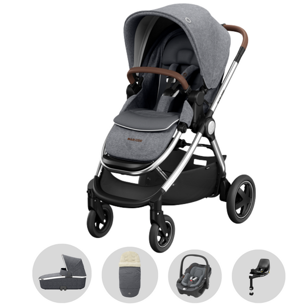 Maxi Cosi Adorra Luxe Pebble 360 Bundle Grey Twillic Direct