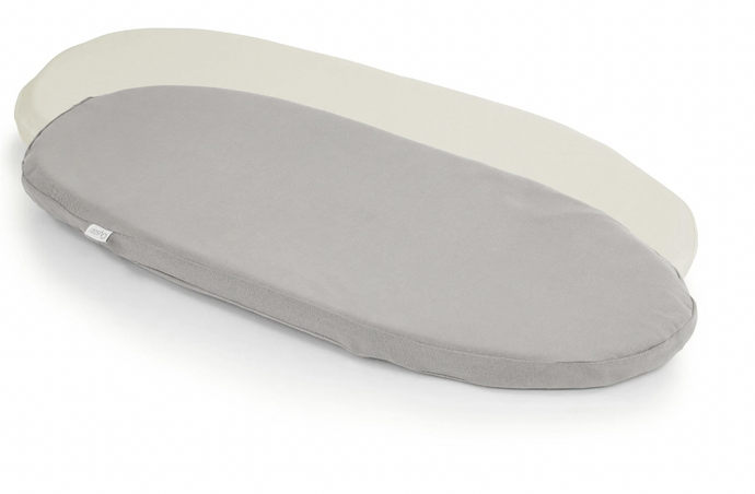 Oyster Carrycot Fitted Sheet Grey and Ivory