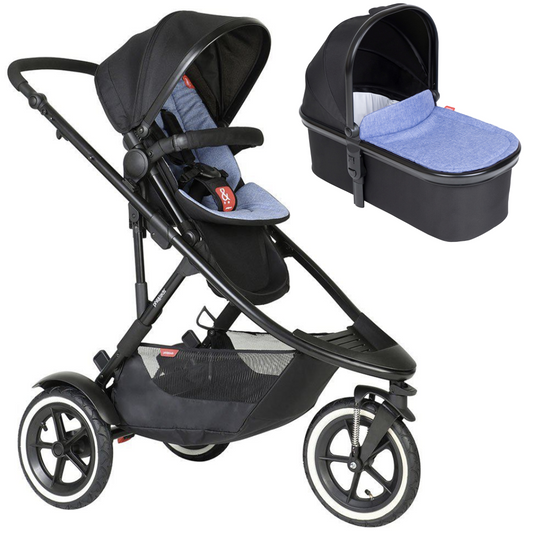 Phil & Teds Sport Verso Pushchair & Carrycot | Bundle | Blue | Direct4baby