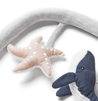 Ergobaby Evolve Bouncer Toy Bar | Whale Denim Detail 