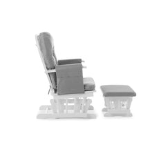 Load image into Gallery viewer, Obaby Reclining Glider Chair And Stool - White and Grey

