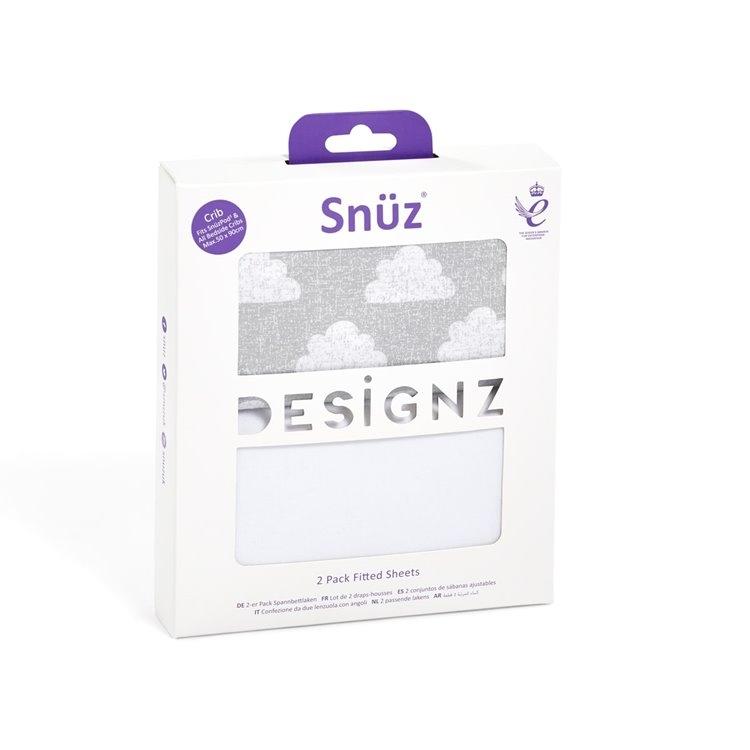 Snuz Bedside Crib 2 Pack Fitted Sheets – Cloud Nine