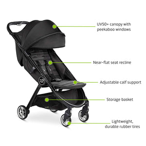 Baby Jogger City Tour 2 Compact Fold Stroller - Pitch Black
