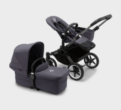 Load image into Gallery viewer, Bugaboo Donkey 5 Twin Pushchair &amp; Maxi-Cosi Cabriofix i-Size Travel System - Graphite / Stormy Blue
