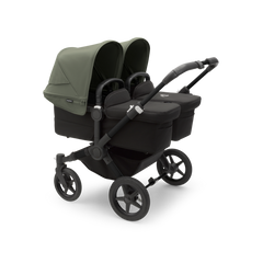 Bugaboo Donkey 5 Twin Pushchair & Carrycot - Black / Midnight Black / Forest Green
