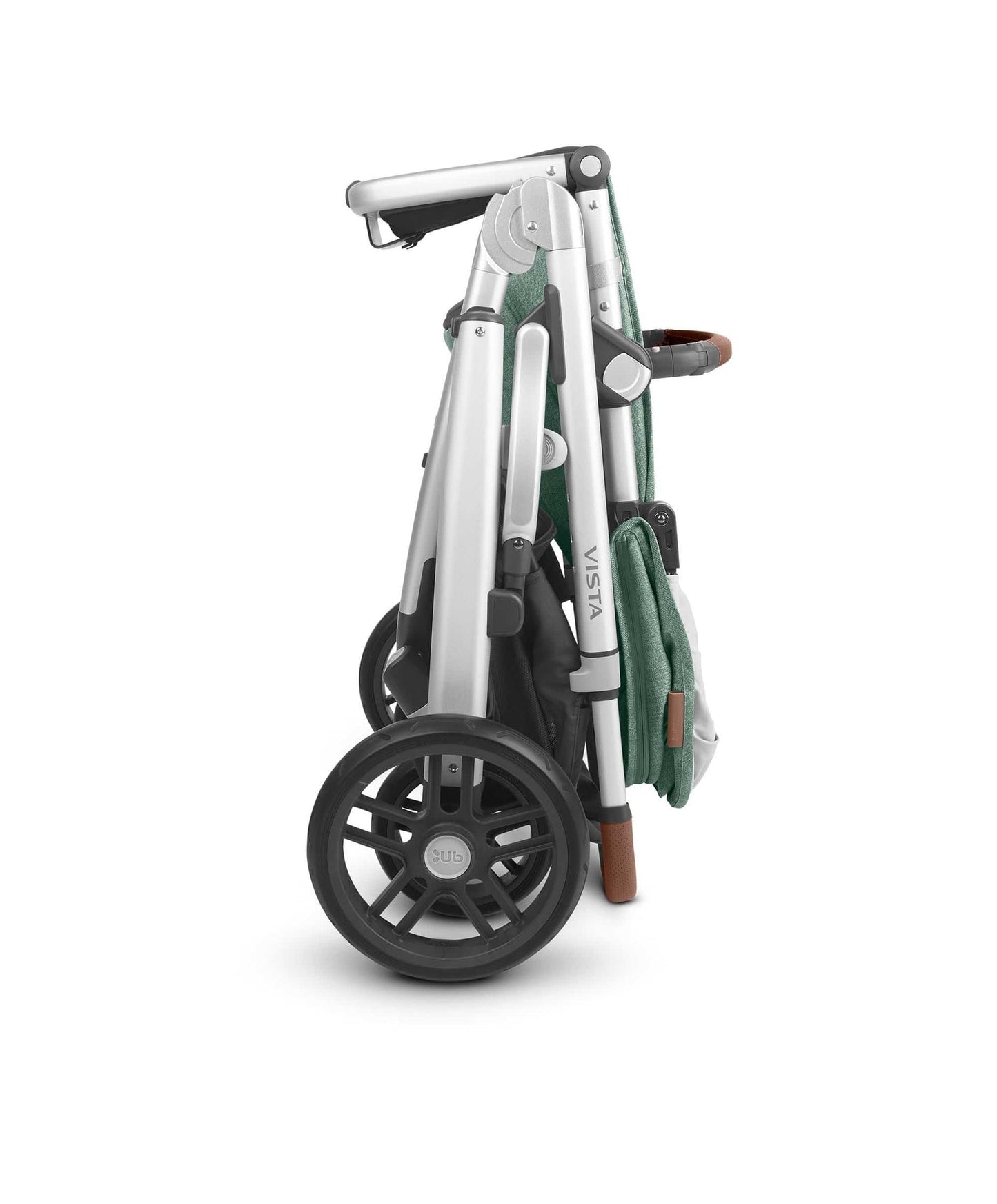UPPAbaby Vista Pushchair & Maxi Cosi Cabriofix i-Size Travel System | Emmett (Sage Green Melange/Silver/Saddle Leather)