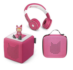 Tonies Starter Bundle | Pink | Headphones | Tonie Box | Character | Carrier |