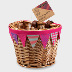 Micro Scooter Eco Bunting Wicker Basket | Pink