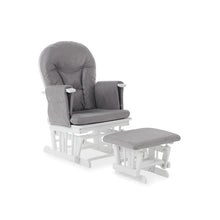 Load image into Gallery viewer, Obaby Reclining Glider Chair And Stool - White and Grey
