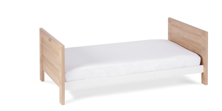 Load image into Gallery viewer, Silver Cross Finchley Oak Toddler Bed angled on white background

