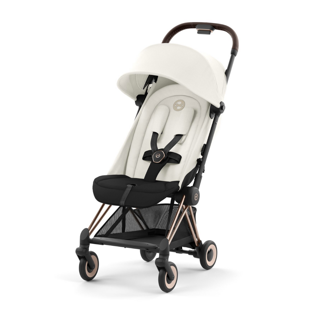 Cybex Coya Platinum Compact Stroller | Off White on Rose Gold