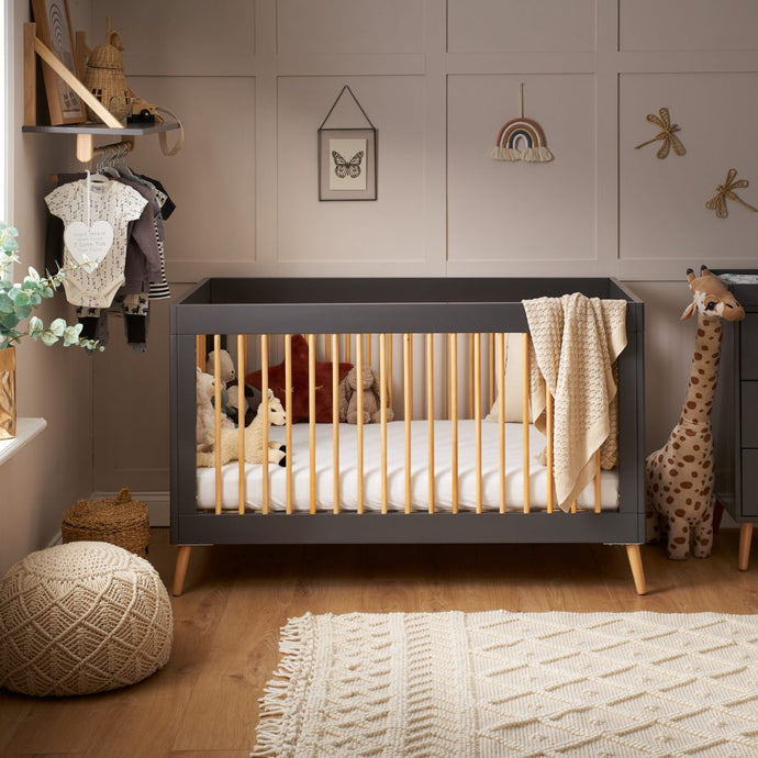 Obaby Maya Cot Bed | Slate with Natural