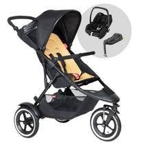 Load image into Gallery viewer, Phil &amp; Teds Sport V6 in Butterscotch Yellow Bundle with Maxi-Cosi Cabriofix i-Size
