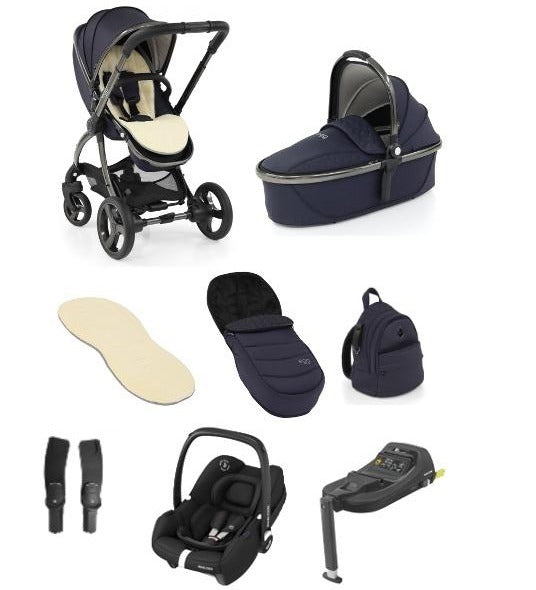 Egg 2 Stroller Complete Maxi-Cosi Cabriofix i-Size Travel System | Cobalt | Gunmetal | Direct4baby | Free Delivery
