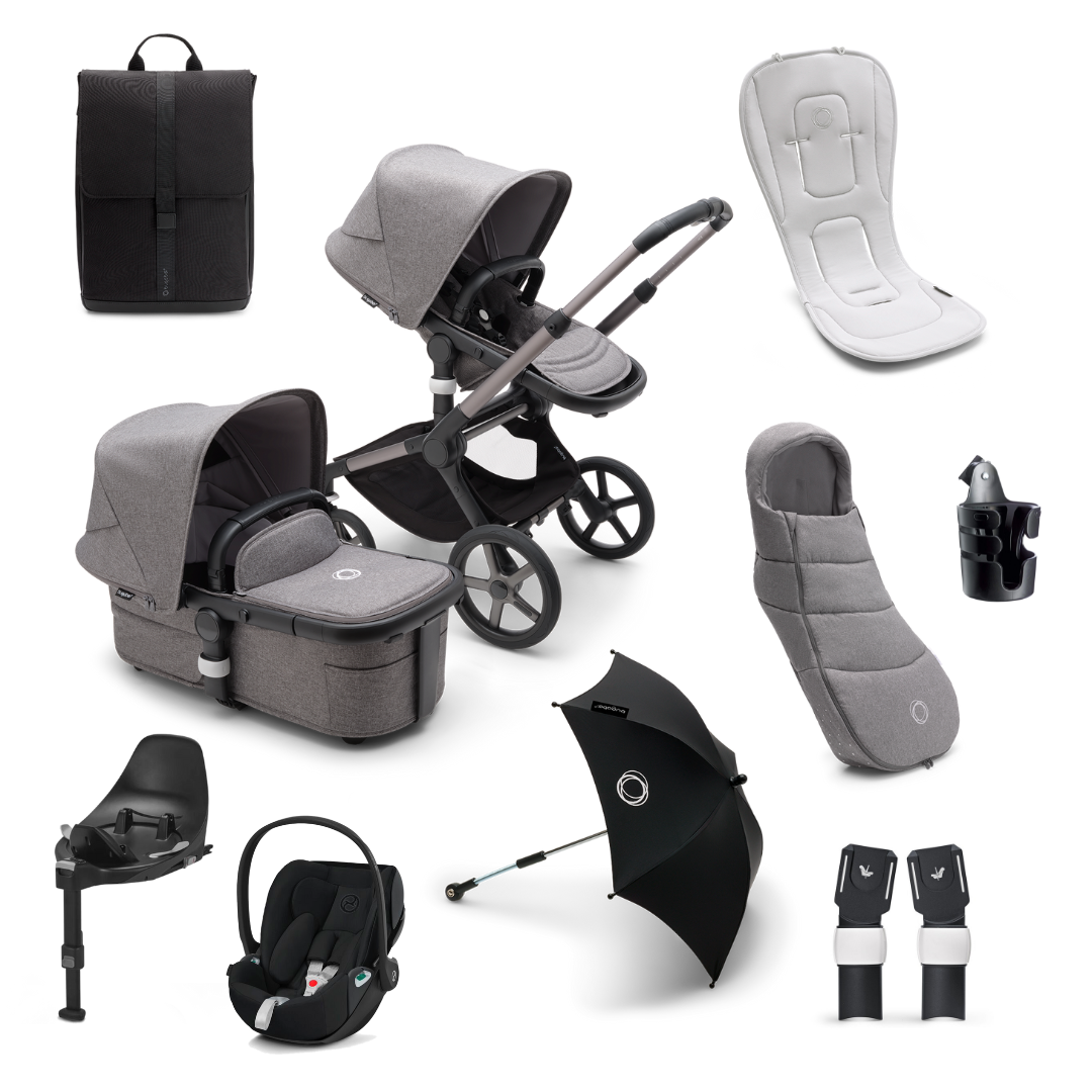 Bugaboo fox grey melange black frame hot sale